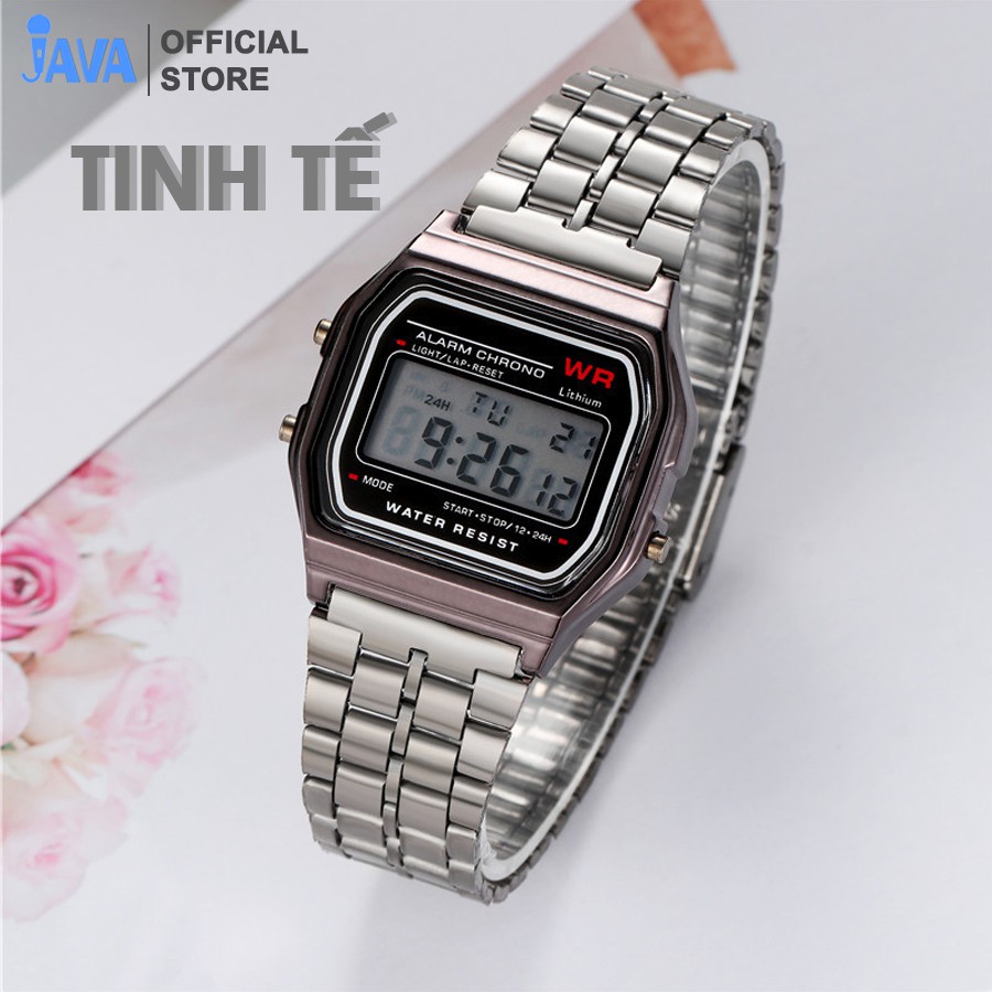 Đồng hồ điện tử dây kim loại unisex nam nữ WR - Chống xước - Chống nước - Sang trọng | BigBuy360 - bigbuy360.vn