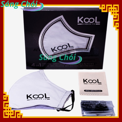 KOOL NeoMask VC (Màu Xám) Khẩu Trang Chống Nắng 4-in-1 - PM2.5 Chống Ô Nhiễm Chống Bụi Mịn Kháng Khuẩn