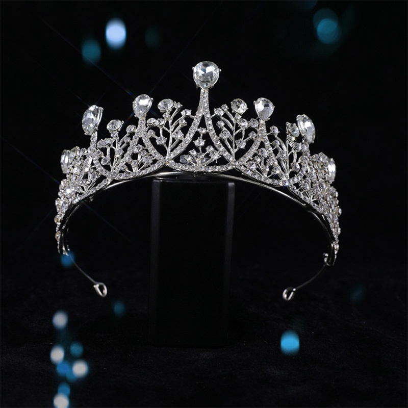 Cài Tóc Hình Vương Miện Đính Đá Phong Cách Vintage Dành Cho Cô Dâu