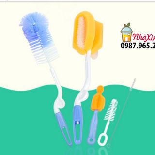 Bộ dụng cụ cọ rửa, vệ sinh bình sữa 5 món