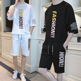 Bộ Áo T-shirt nam, cộc tay, phong cách hip hop, thời trang, phong cách Hàn Quốc, phù hợp cho mùa hè, kiểu dáng rộng rãi,