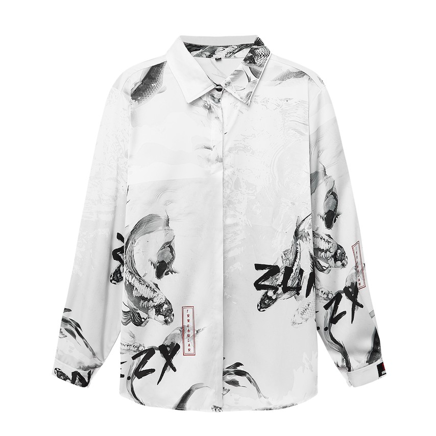 Áo sơ mi tay dài in hình cá Koi ZUNEZX | BigBuy360 - bigbuy360.vn