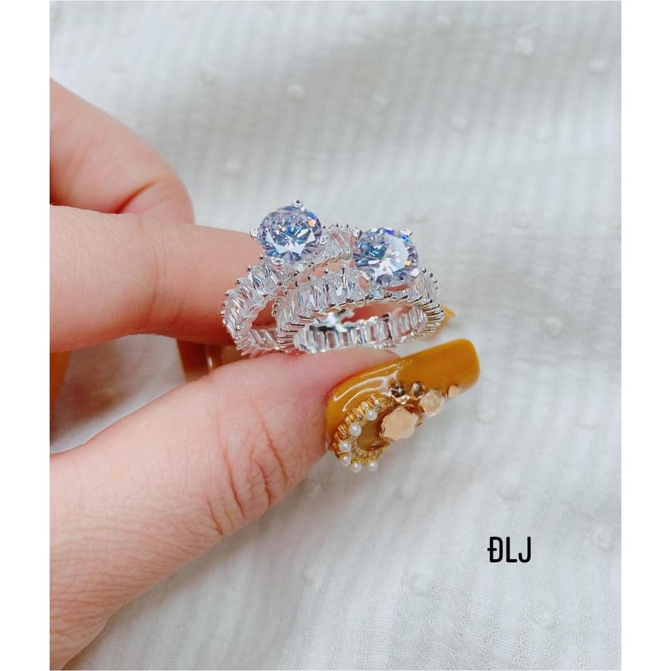 Nhẫn full đá sang chảnh cho nữ chất liệu bạc nguyên chất NL27