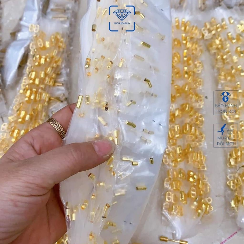 Chốt khóa làm vòng tay phong thủy xỏ charm, lu thống, đồng điếu, cỏ 4 lá may mắn. Anchi jewelry