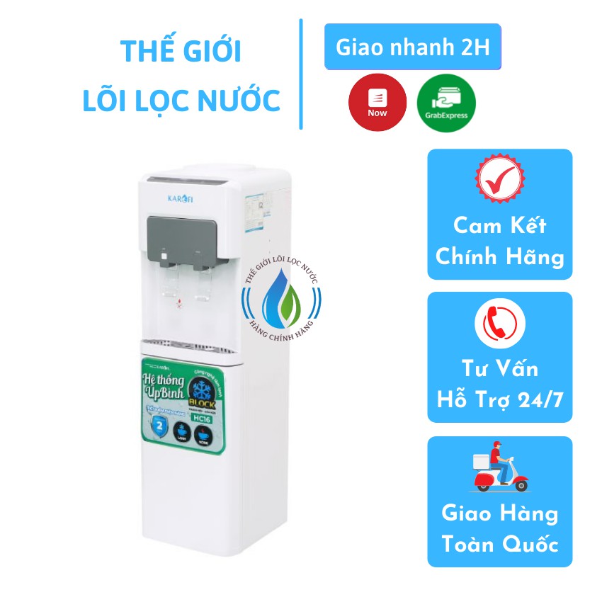 Cây nước úp bình Karofi HC16 thiết kế tách biệt khóa nóng và khóa lạnh giúp người dùng tối ưu nhu cầu