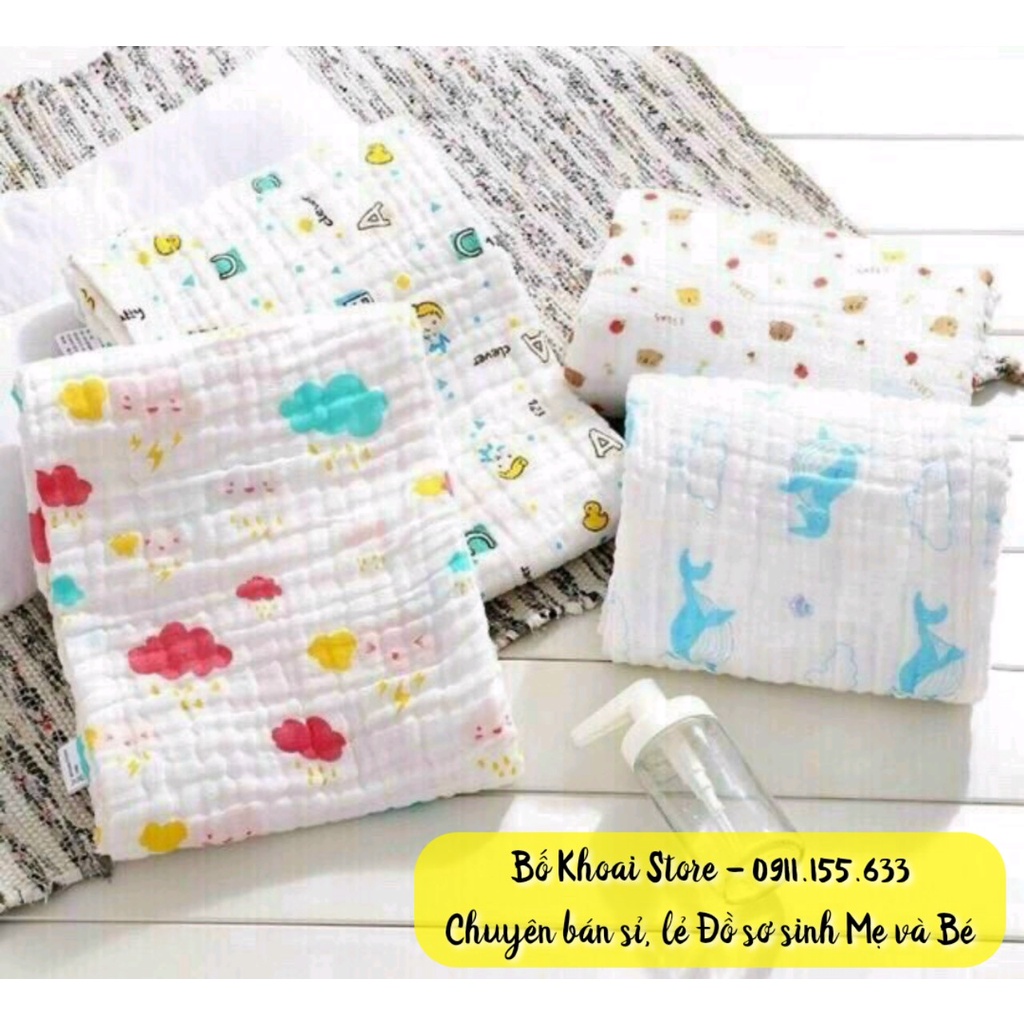 Khăn tắm xô nhăn 6 lớp siêu mềm, siêu thấm cho bé - Chăn xô nhăn 6 lớp đa năng  - Bố Khoai Store