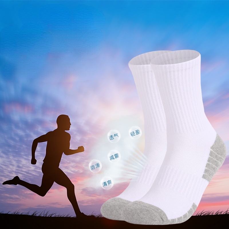 Vớ Thể Thao Cổ Cao Trung Bình Dày Dặn Thấm Hút Mồ Hôi Phù Hợp Cho Leo Núi/Đi Bộ Đường Dài