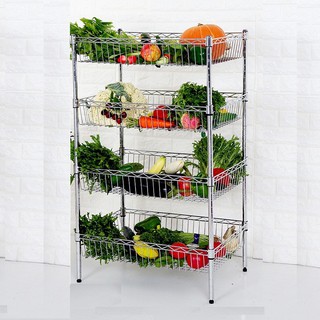 Kệ để đồ nhà bếp inox 304 - Kệ để đồ nhà bếp - Kệ bếp đa năng- kệ để rau củ 4 tầng KT50x30x100cm - kệ để gọn đồ RRE0603
