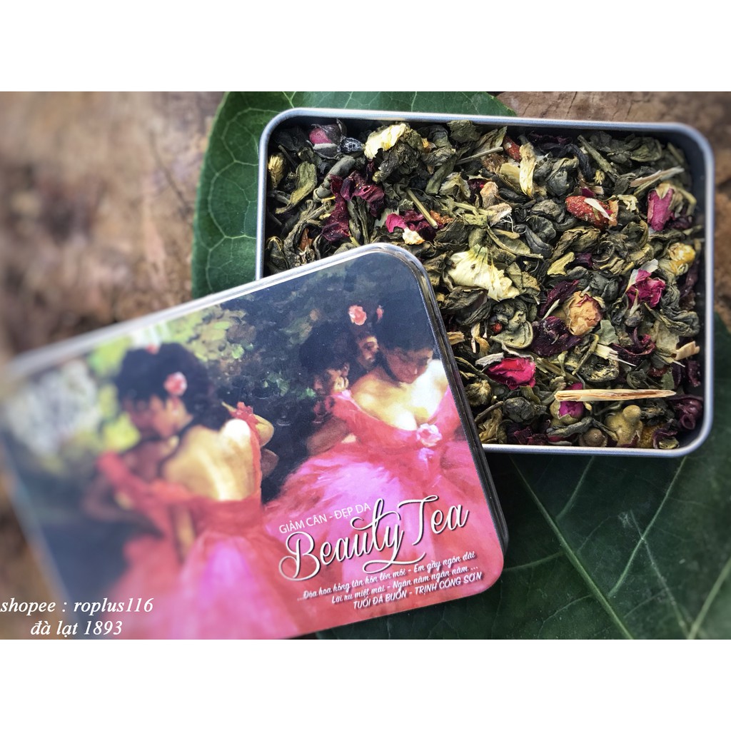 Trà hoa hỗ trợ đẹp da hộp thiếc Beauty Tea Đà Lạt 1893