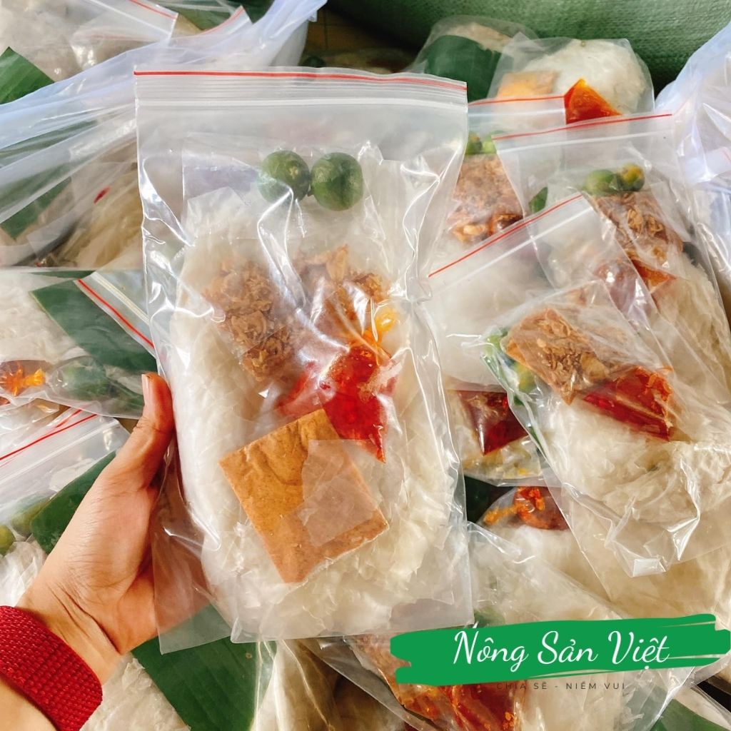 Bánh tráng rìa phơi sương trộn sate tắc muối nhuyễn hành phi Tây Ninh bánh tráng lá chuối LỚN Bon Bon - 04100121