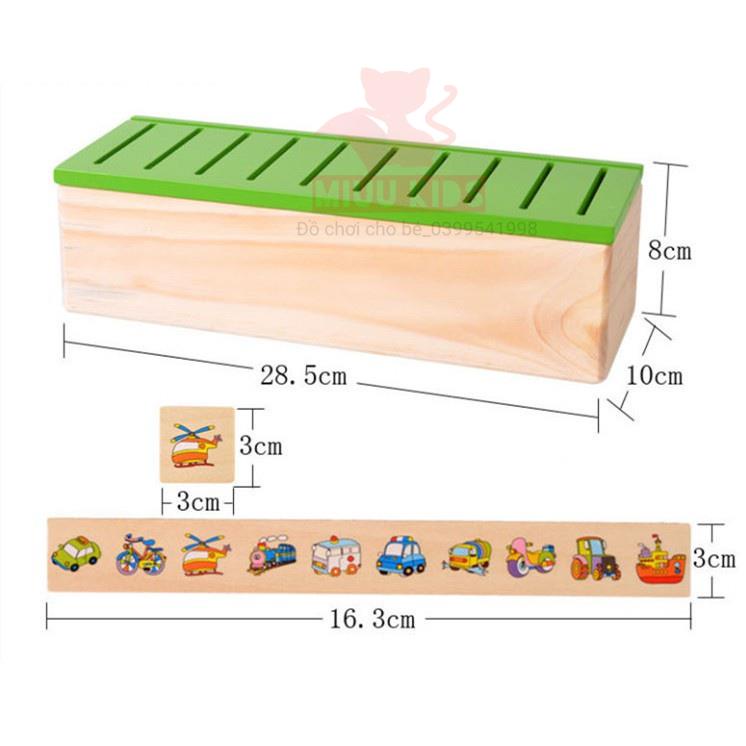 Đồ Chơi Thông Minh Thả Hình Theo 8 Chủ Đề - 80 Thẻ Thả Gỗ Cho Bé