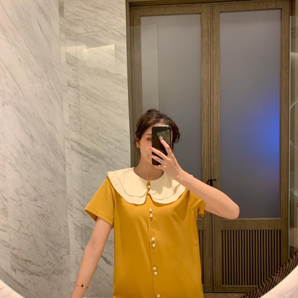 Váy bầu công sở cổ 2lop hàng đẹp