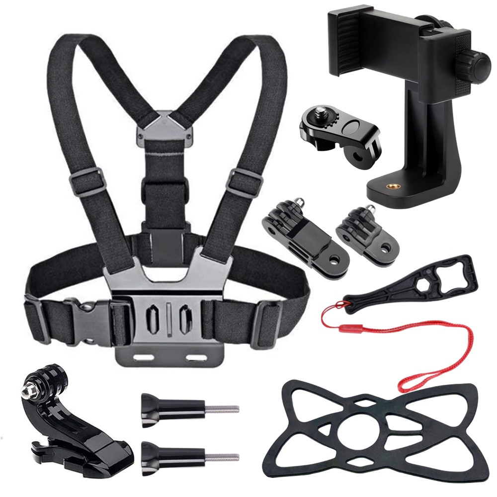 Dây Đeo Ngực Gắn Điện Thoại 360 Độ Cho Máy Ảnh GoPro Hero 10 9 8 DJI Action