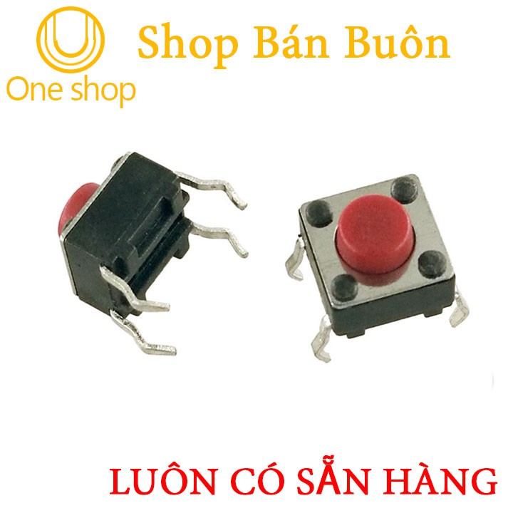 Nút Nhấn 4 Chân 6x6x5mm Màu Đỏ ( 1 con )