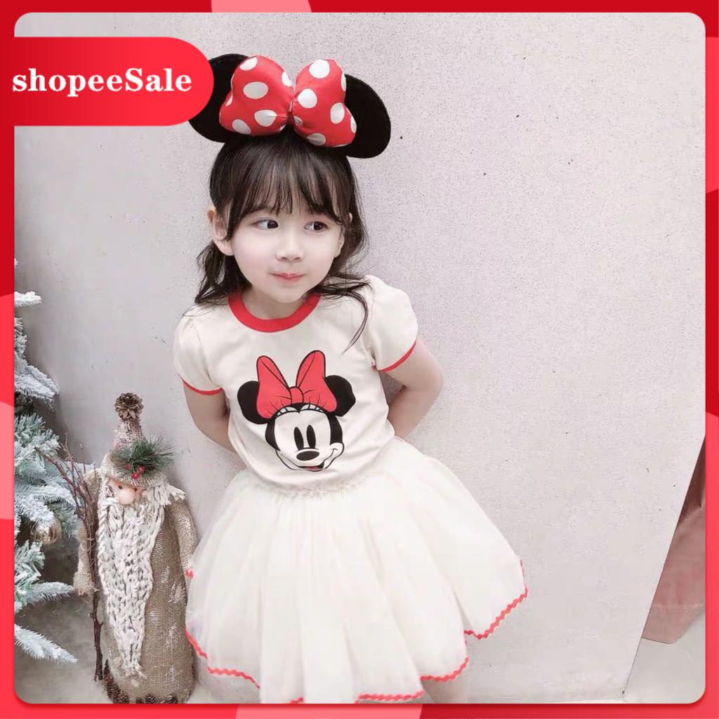 chuột Đầm tutu thời trang bé gái in hình chuột Mickey