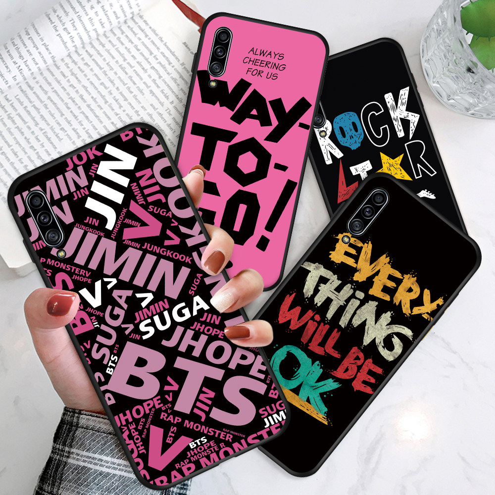 Samsung Galaxy A7 A6 A8 A9 2018 Plus Pro 2019 A6+ A8+ A9S Star A8S A750 A530 A730 cho Cool Graffiti Spliced Letter Pattern Phone Case Soft Silicone Casing Shockproof Matte Cover Protective Cases Ốp lưng điện thoại