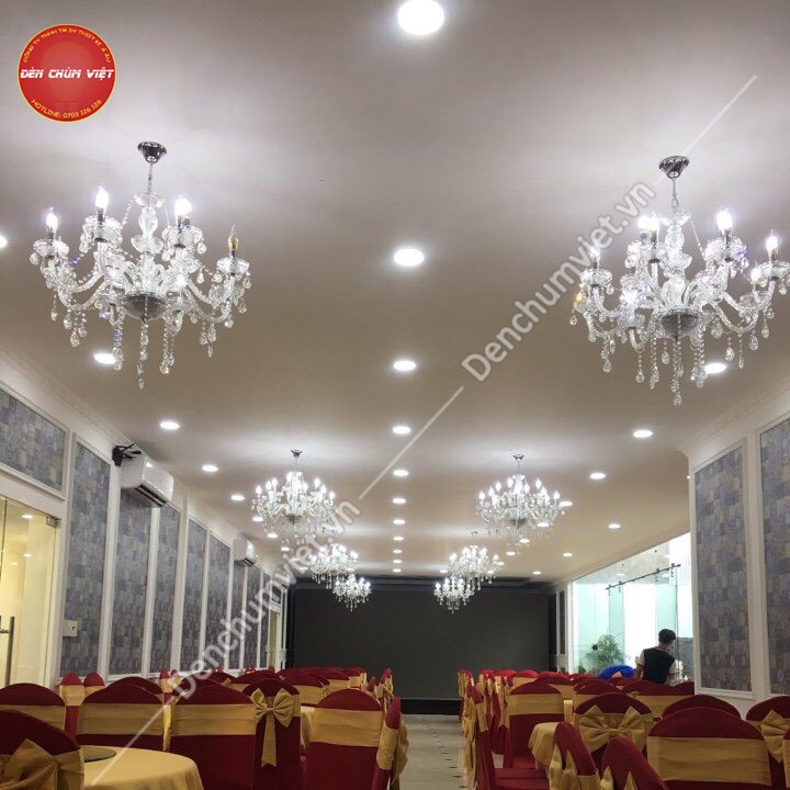 Đèn chùm thủy tinh cao cấp trang trí phòng khách, phòng ngủ, nhà hàng...