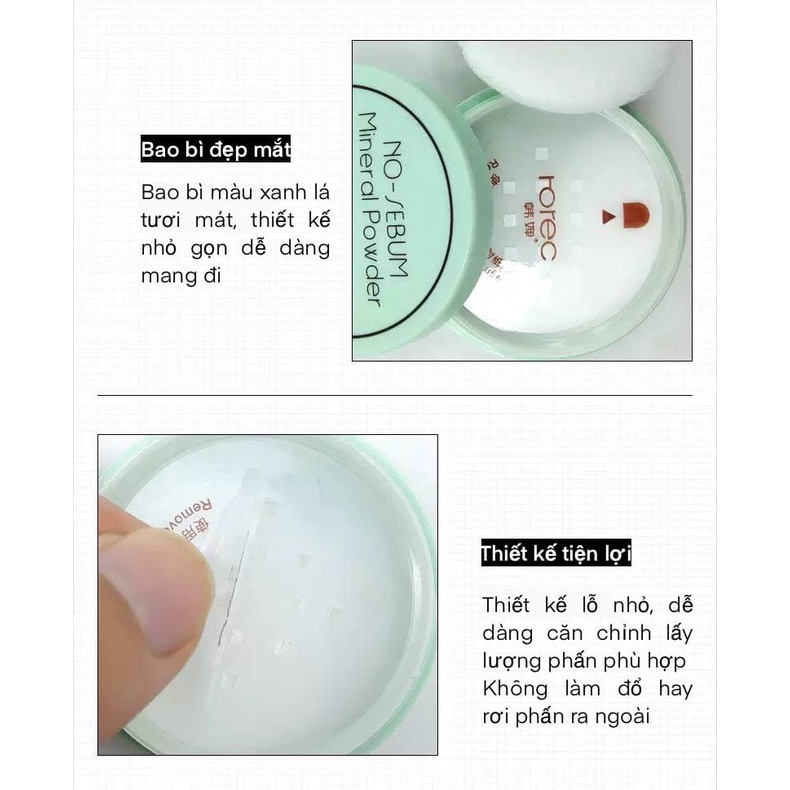 Phấn phủ kiềm dầu dạng bột No Sebum Mineral Powder Rorec ZUZU Cosmetic HUBEAUTY