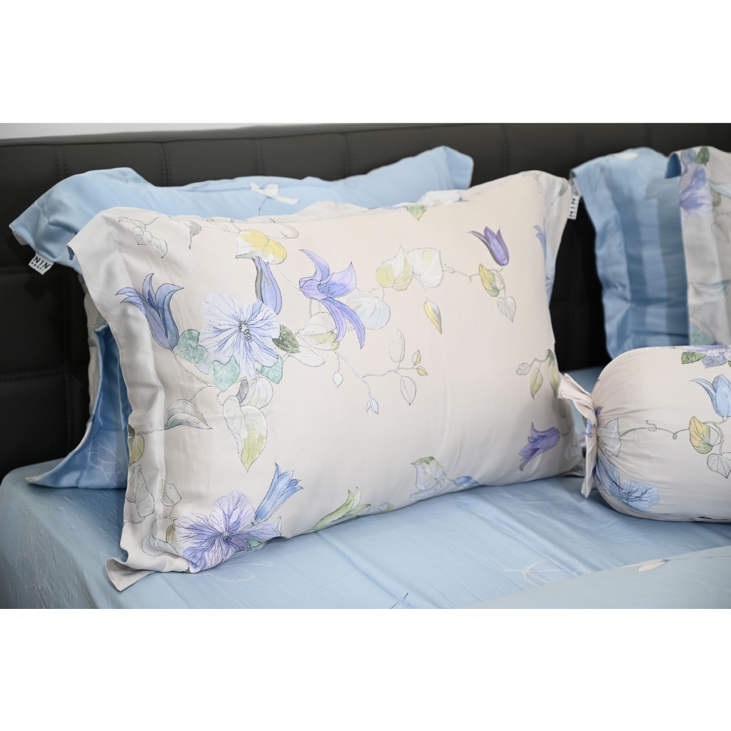 Bộ 5 món drap, áo gối NIN Tencel 800 - màu bông Olivia