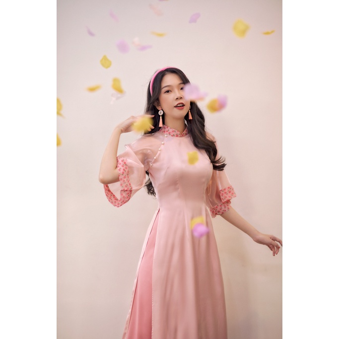 Sumire Store Áo dài Bách Hoa Xuân - Hồng pastel