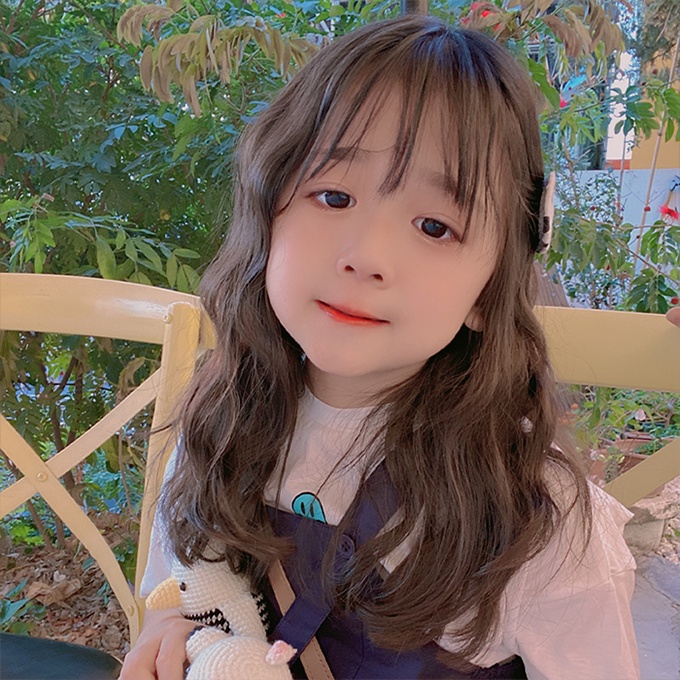 Bộ Tóc Giả Xoăn Bằng Len Dễ Thương Xinh Xắn Dành Cho Bé Gái