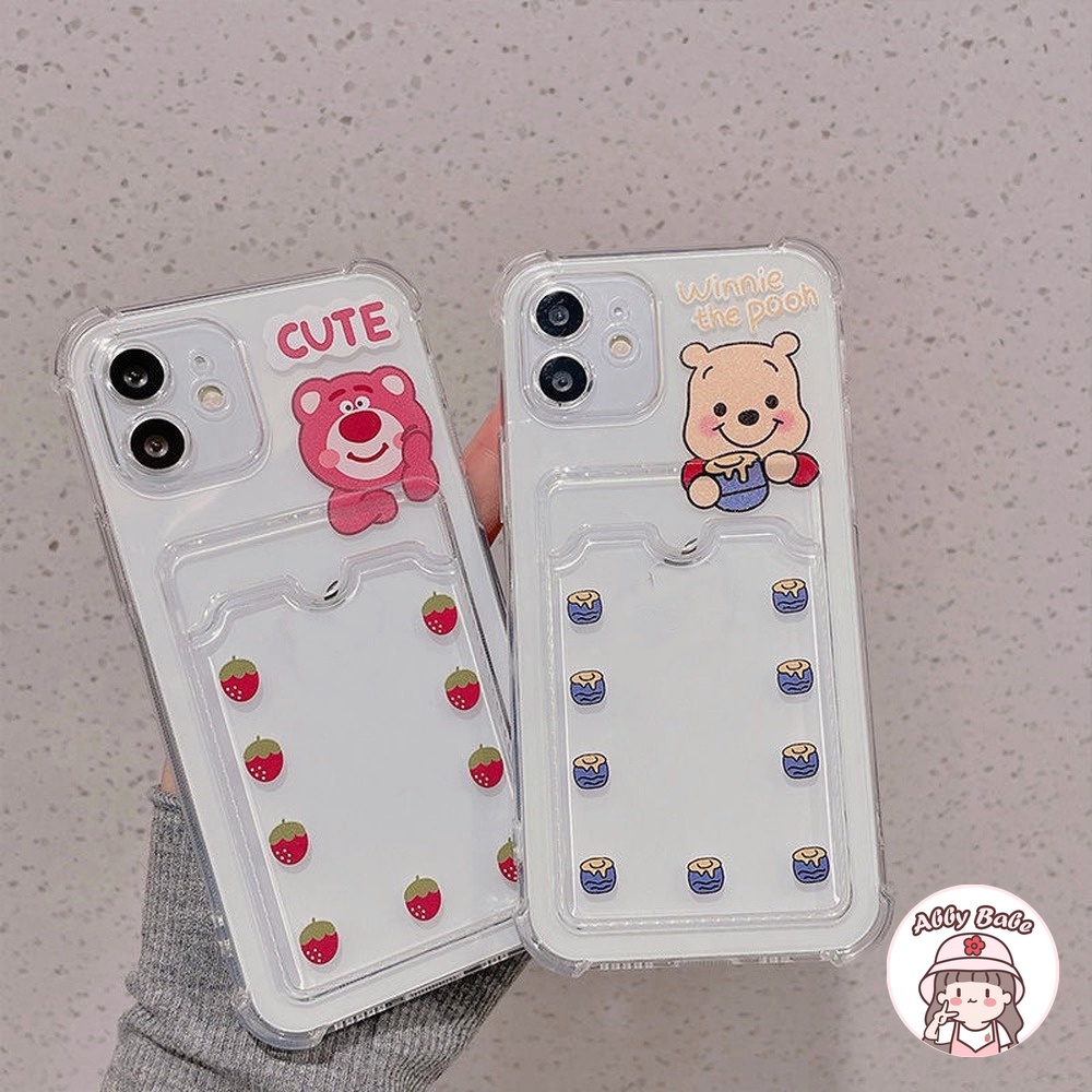 Ốp Điện Thoại TPU Mềm Trong Suốt Chống Mồ Hôi In Hình Gấu Hồng Cho IPhone 14 Pro Max 11 7Plus 13 12 11 Pro Max X XS XR