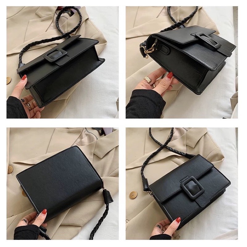 [Sẵn] Túi đeo vai dây xoắn 3 màu đen/trắng/be | BigBuy360 - bigbuy360.vn