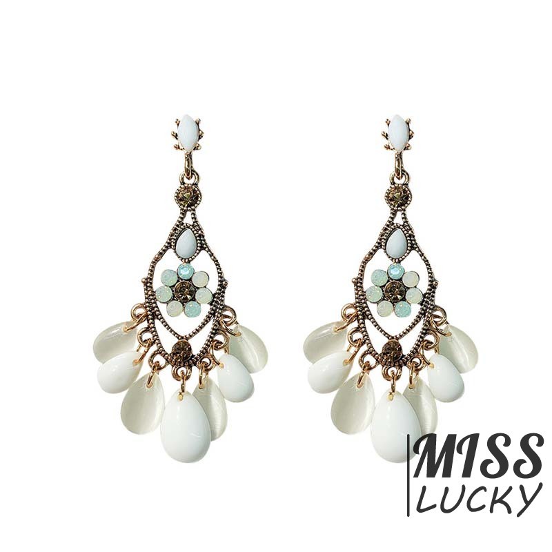 Khuyên tai nữ kiểu dáng retro thời trang phong cách Hàn Quốc