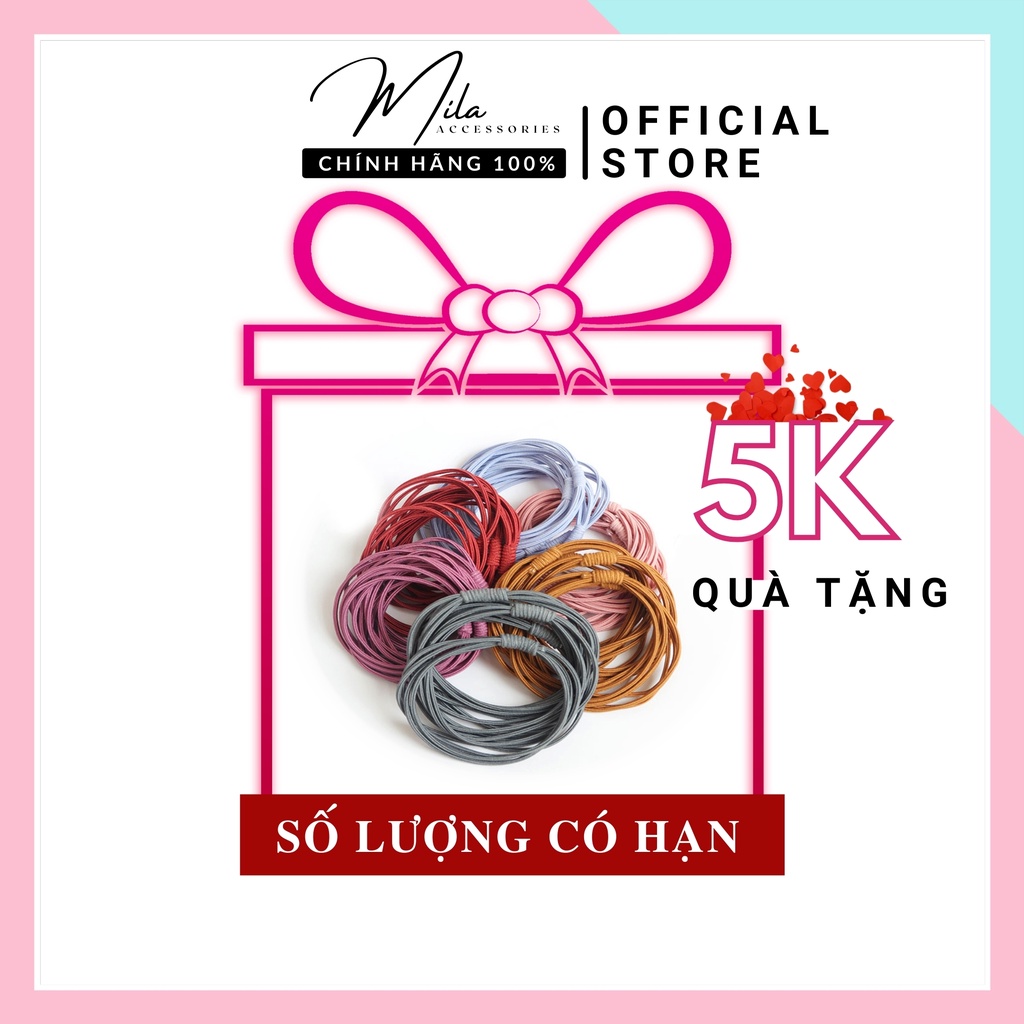 Dây buộc tóc vải hàn quốc cute MILA D104 ❤️SIÊU DỄ THƯƠNG❤️ với 4 dây co giãn siêu bền Mila Accessories
