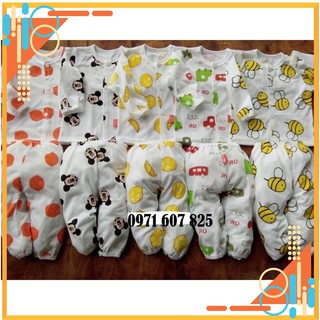 Hàng loại 1 - set 5 bộ dài khuy giữa hình oto cotton 2 chiều từ 3-14kg