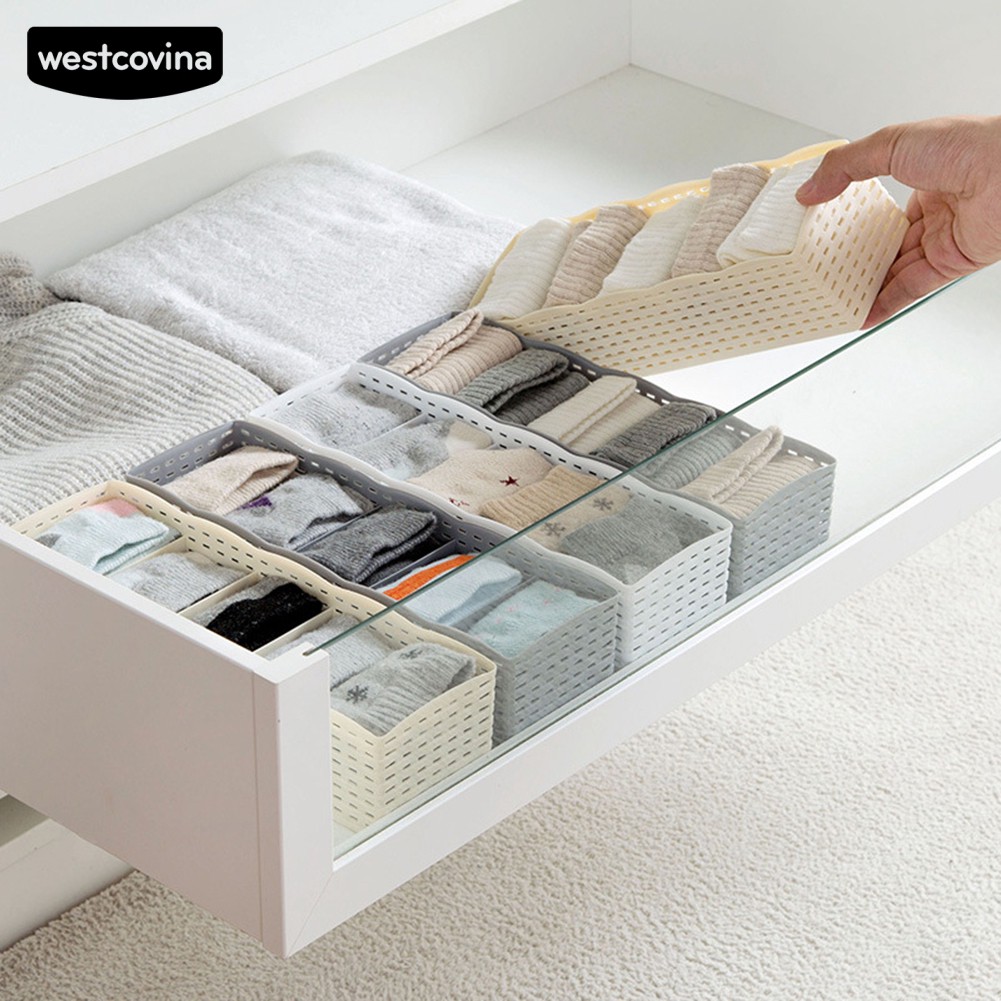 Giỏ Đựng Vớ / Đồ Lót 5 Ngăn Bỏ Ngăn Kéo Tiện Lợi