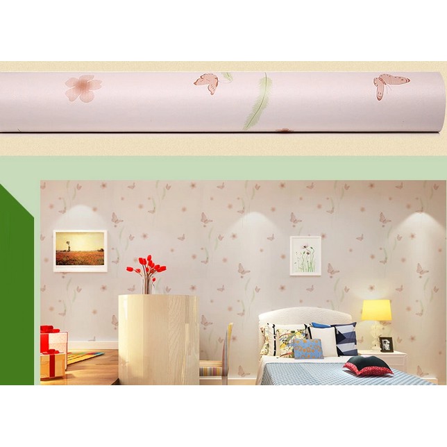 Combo 5m giấy dán tường hoa cỏ 1 BINBIN DT81 (Kích thước: 45x500cm)