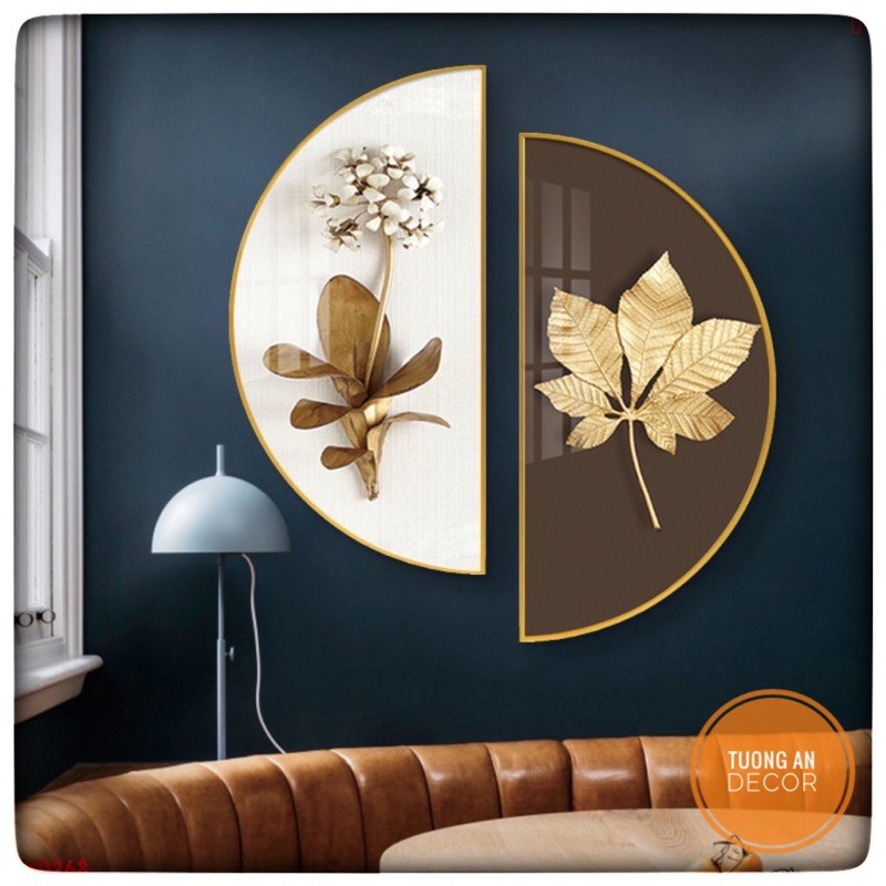 [Top mẫu bán chạy] Tranh tráng gương treo tường decor tròn, bán nguyệt TUONGAN, khung tranh trang trí phòng hiện đại