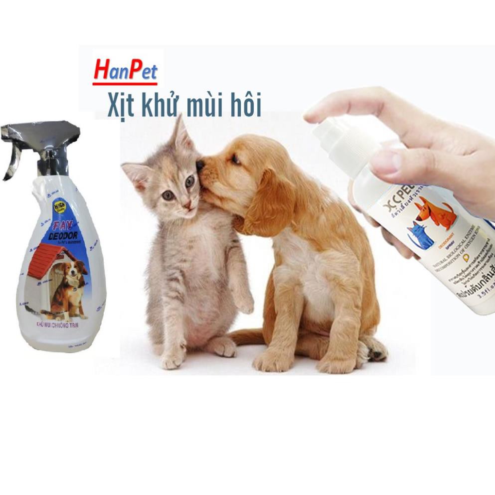 Hanpet.GV- Xịt khử mùi hôi của chó mèo (2 loại) FAY 350ml &amp; XC Pet 100ml- diệt khuẩn môi trường (- 239)