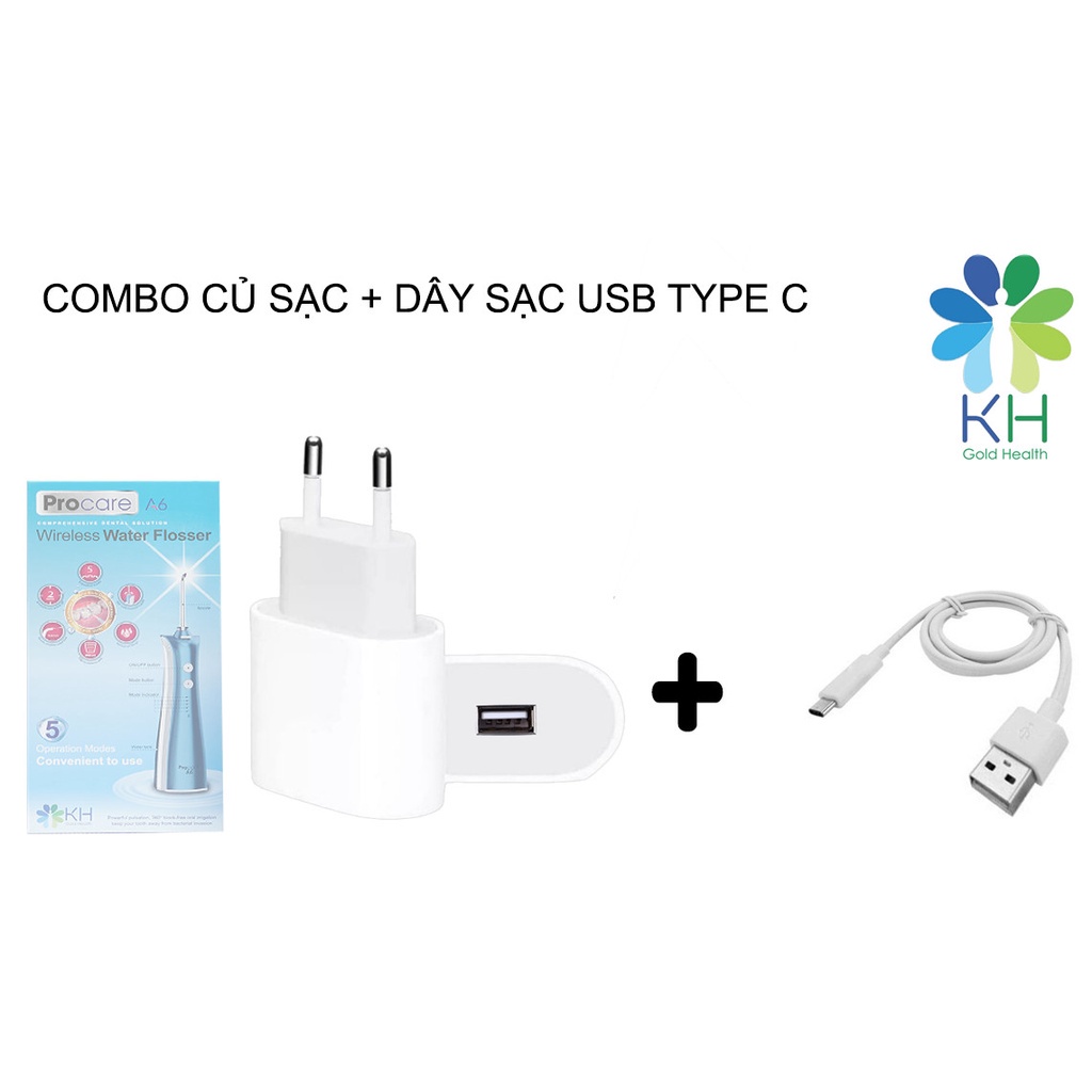 Combo Củ Sạc + Dây Sạc máy tăm nước A6 Plus