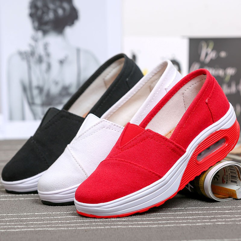 Giày Lười Canvas Đế Dày Tăng Chiều Cao Thời Trang Nữ Tính | BigBuy360 - bigbuy360.vn