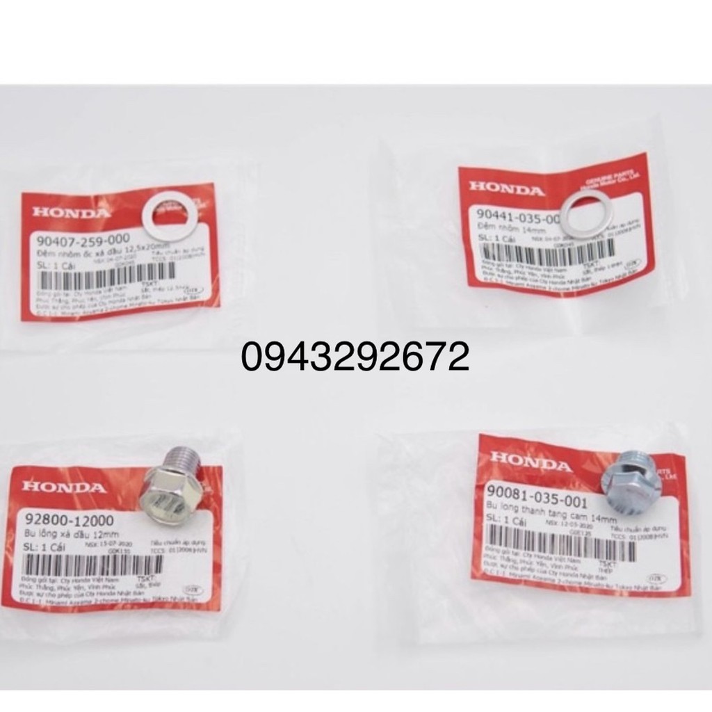 Bộ ốc xả dầu và ốc tăng cam Dream, Wave Honda
