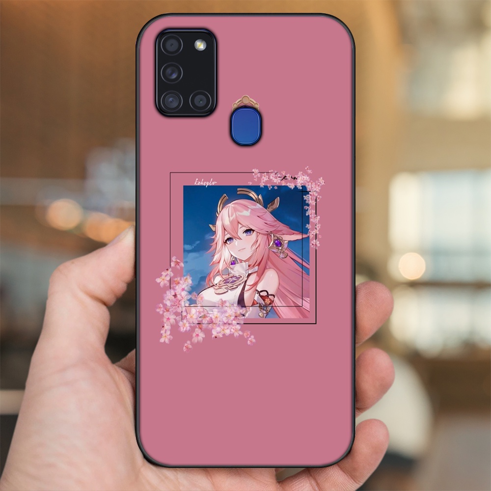 Ốp lưng Samsung A21S viền đen in hình Yae Miko Genshin Impact