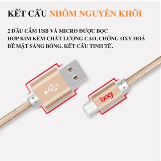 DÂY SẠC NHANH MICRO BAGI. BỌC DÙ, ĐU KHÔNG ĐỨT.