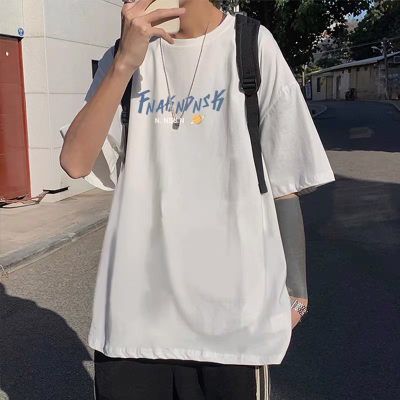 Áo thun unisex from rộng cổ tròn tay lỡ freesize 38-70kg Fnaknpnsk