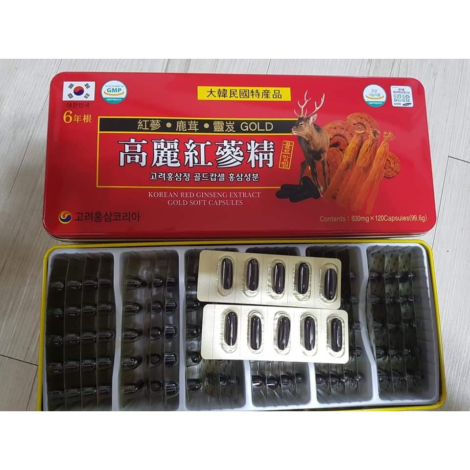 [ Trợ giá]Viên Đạm Tổng Hợp Hồng Sâm Nhung Hươu Linh Chi Đỏ Gold