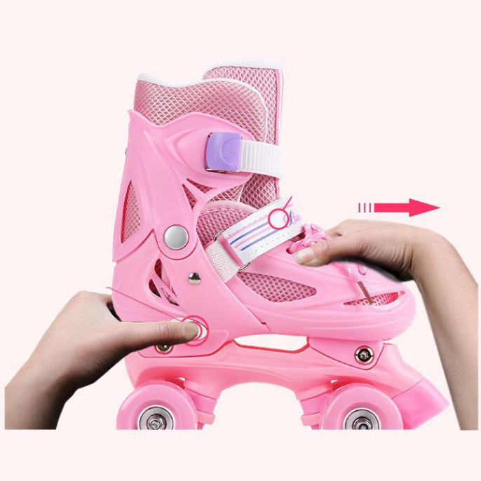 🌻💧 Giầy trượt patin 4 bánh cho bé🌻 Giày trượt patin trẻ em 2 hàng bánh đi được luôn có size cho bé từ 5-14 tuổi