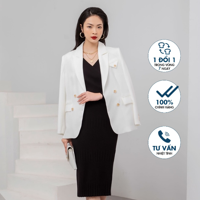 Áo Blazer Emspo dáng công sở trẻ túi 2 bên AVQL0213