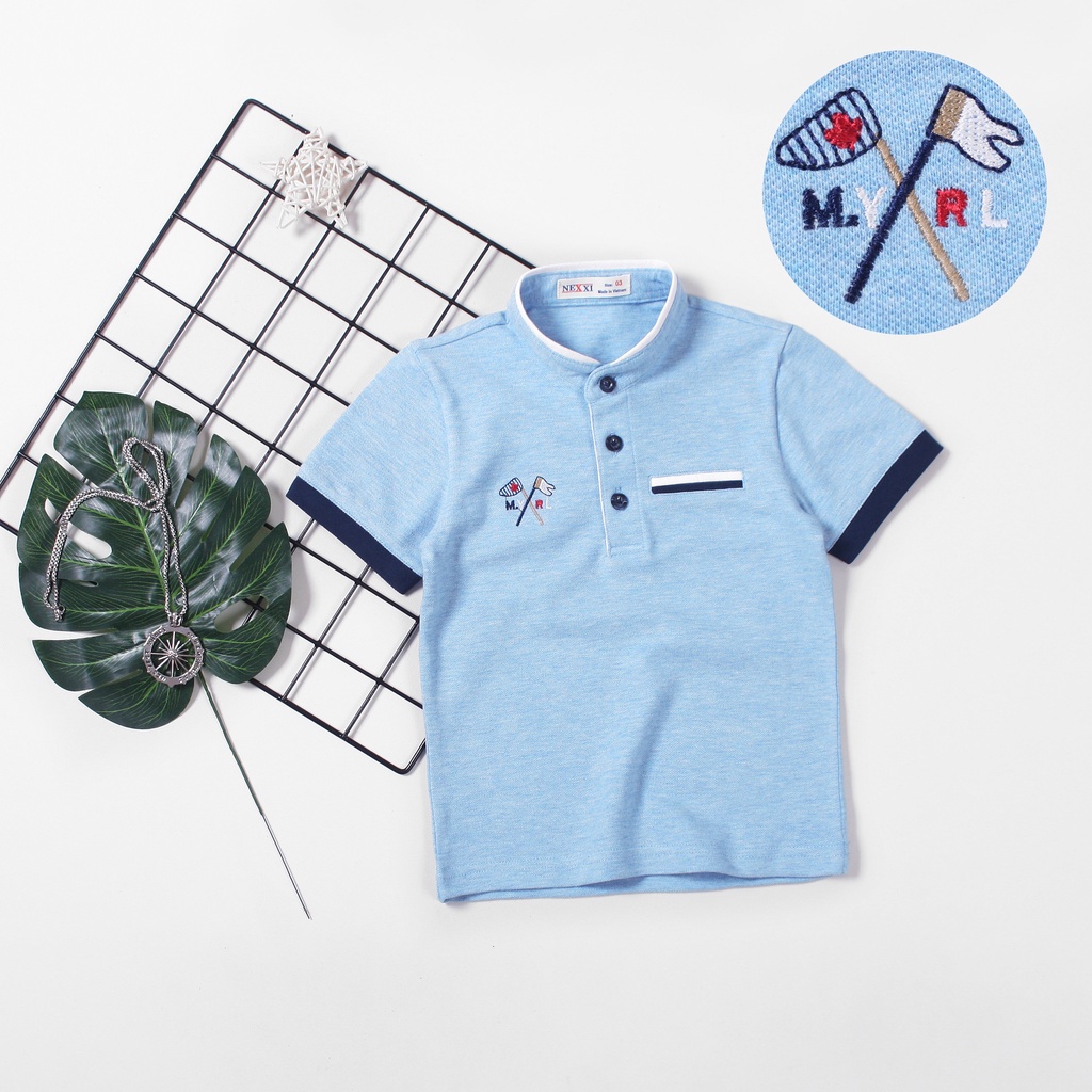 2208.ÁO THUN CỔ TRỤ THÊU LG MYRL