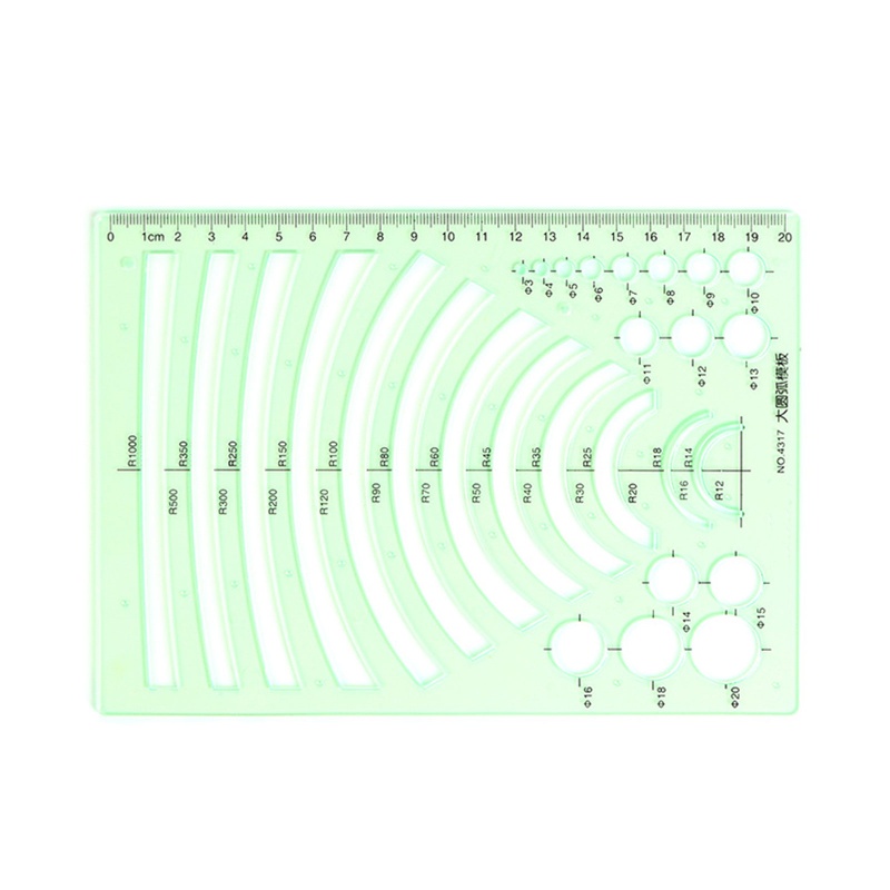 Thước Nhựa Hình Học Màu Xanh Lá Cây Đa Năng Tiện Dụng Cho Học Sinh / Văn Phòng
