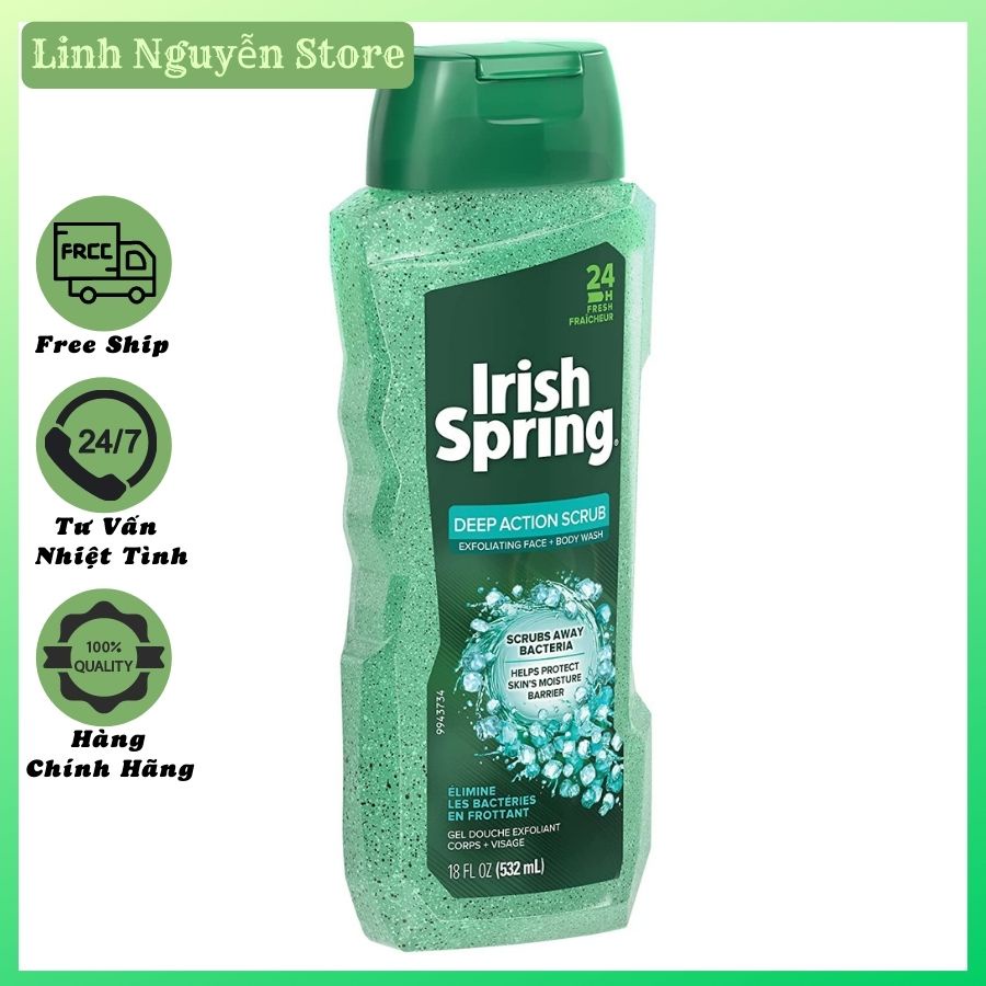 Sữa Tắm Gội Toàn Thân Cho Nam Irish Spring Original Body Wash 532ml