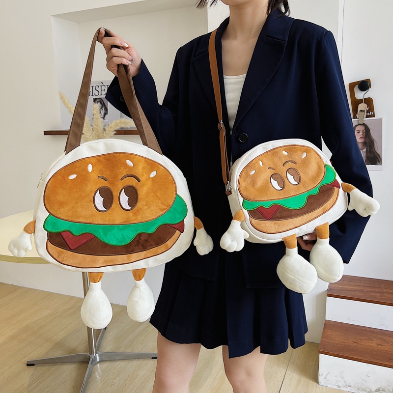 Balo Canvas Cỡ Lớn In Hình Burger 2022 NB00052