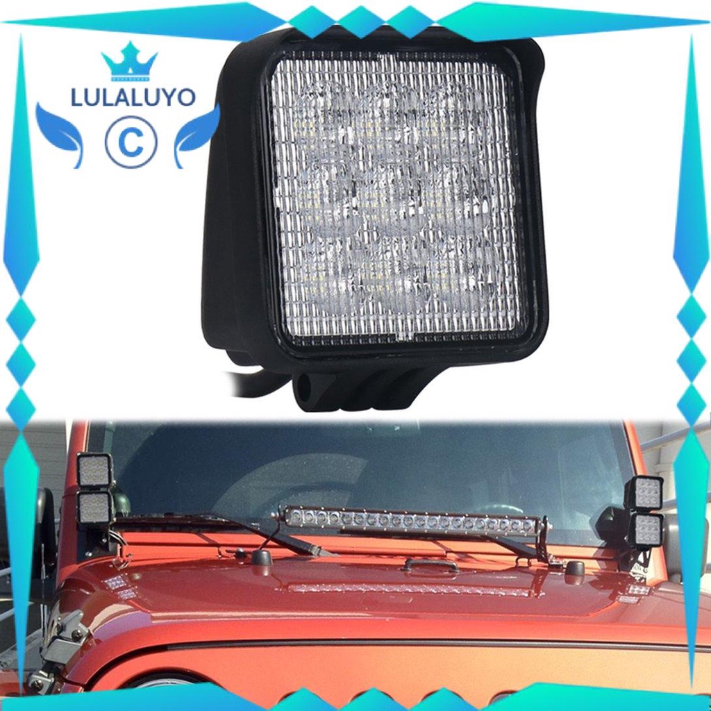 [Giá thấp] 2pcs 27W Car Headlight with Visor Waterproof Auxiliary Work Light Spotlight .lu