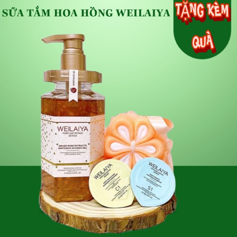 Sữa tắm trắng da hoa hồng dakmask Weilaiya  450ml