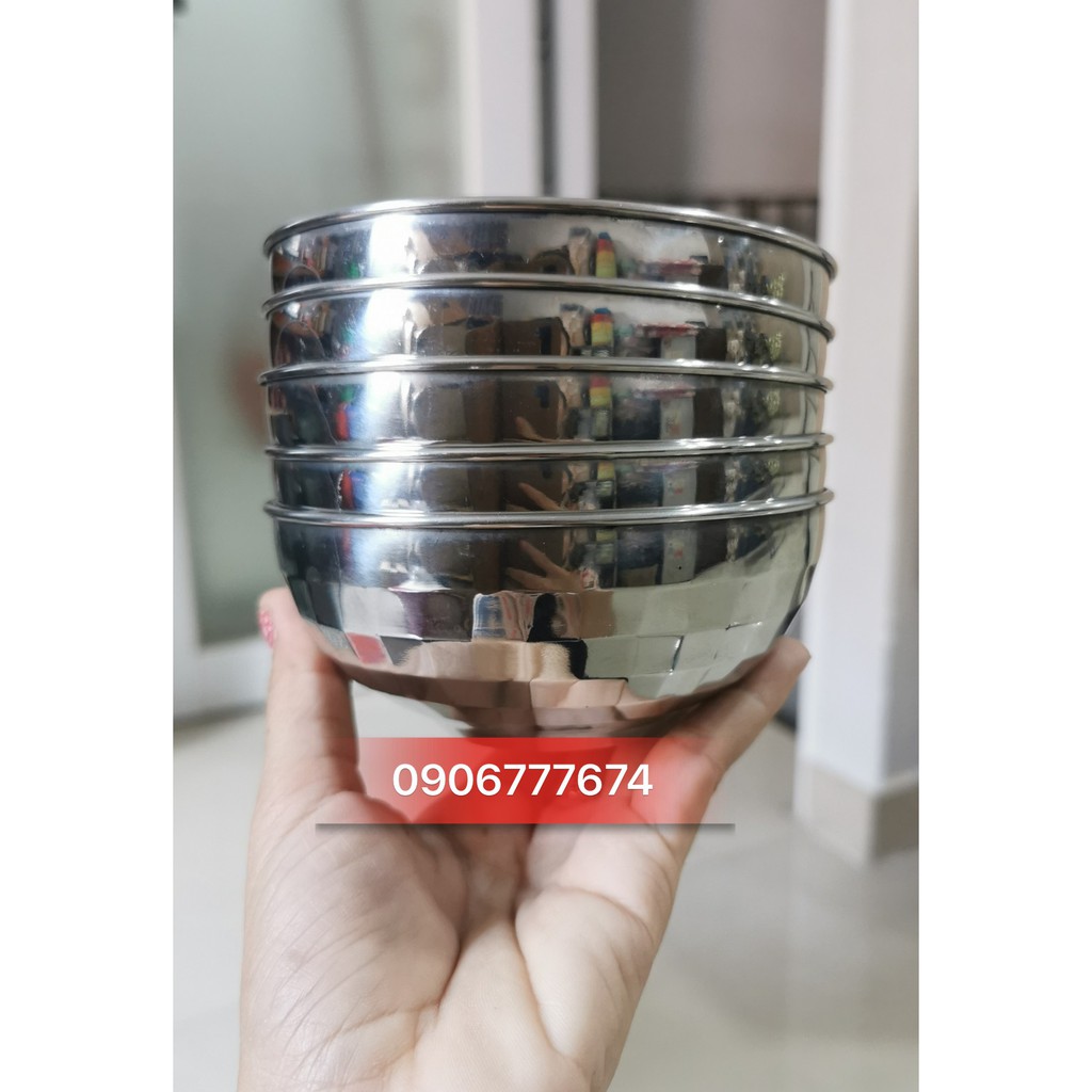 Bộ 5 Chén Ăn Inox Kim Cương 11cm